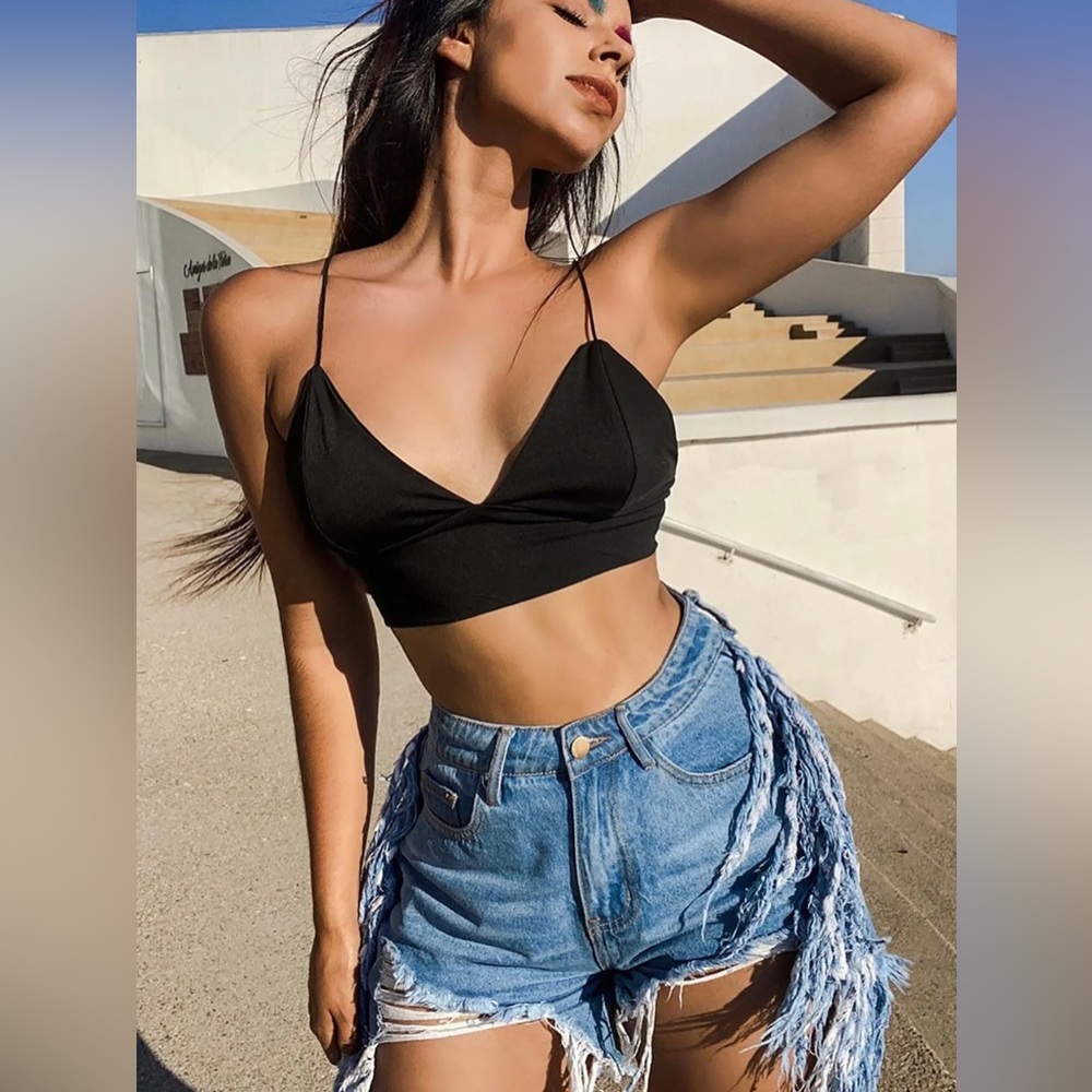 Wild & Free Fringe Denim Shorts